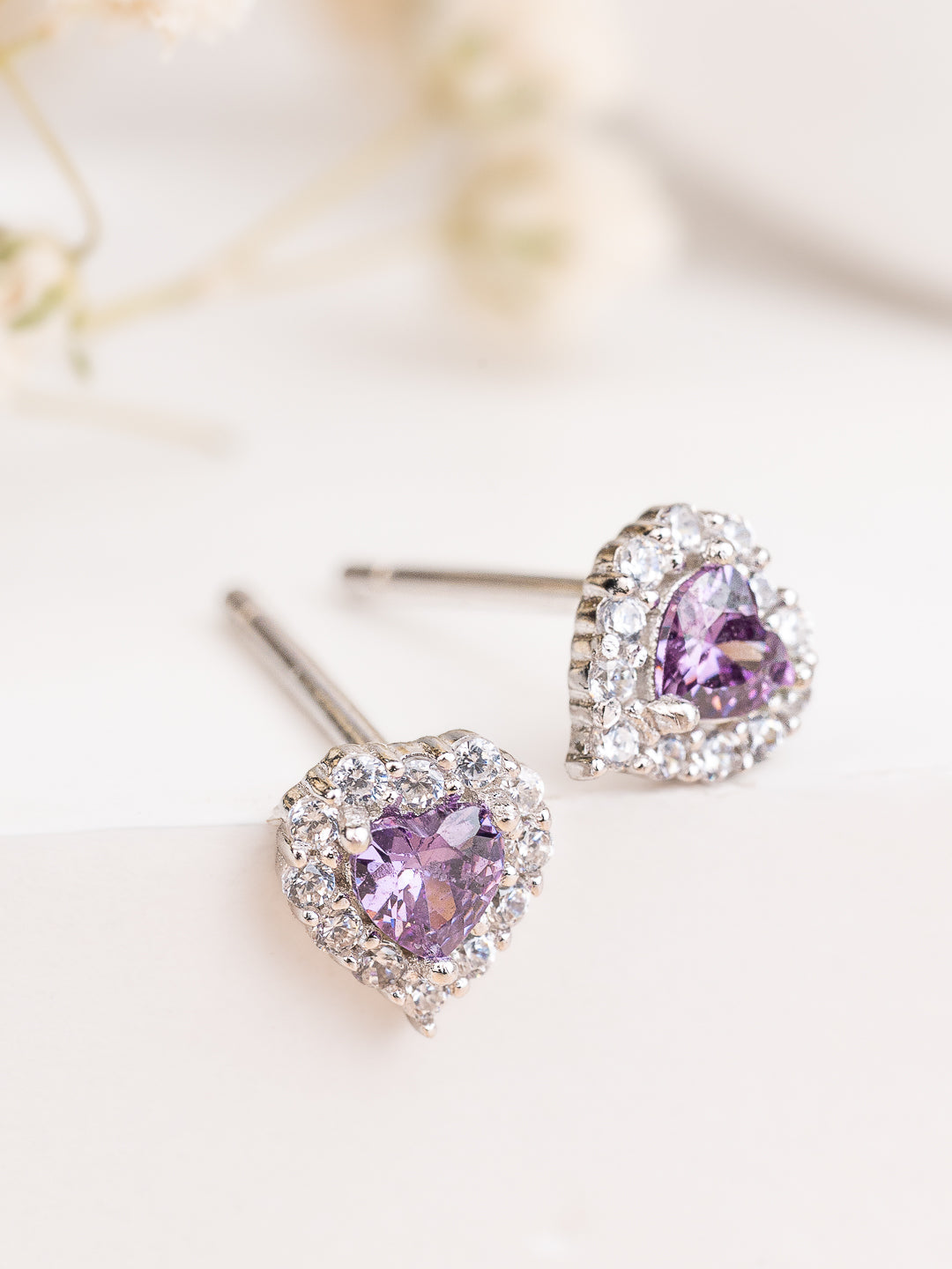 HEART SOLITAIRE STUDS