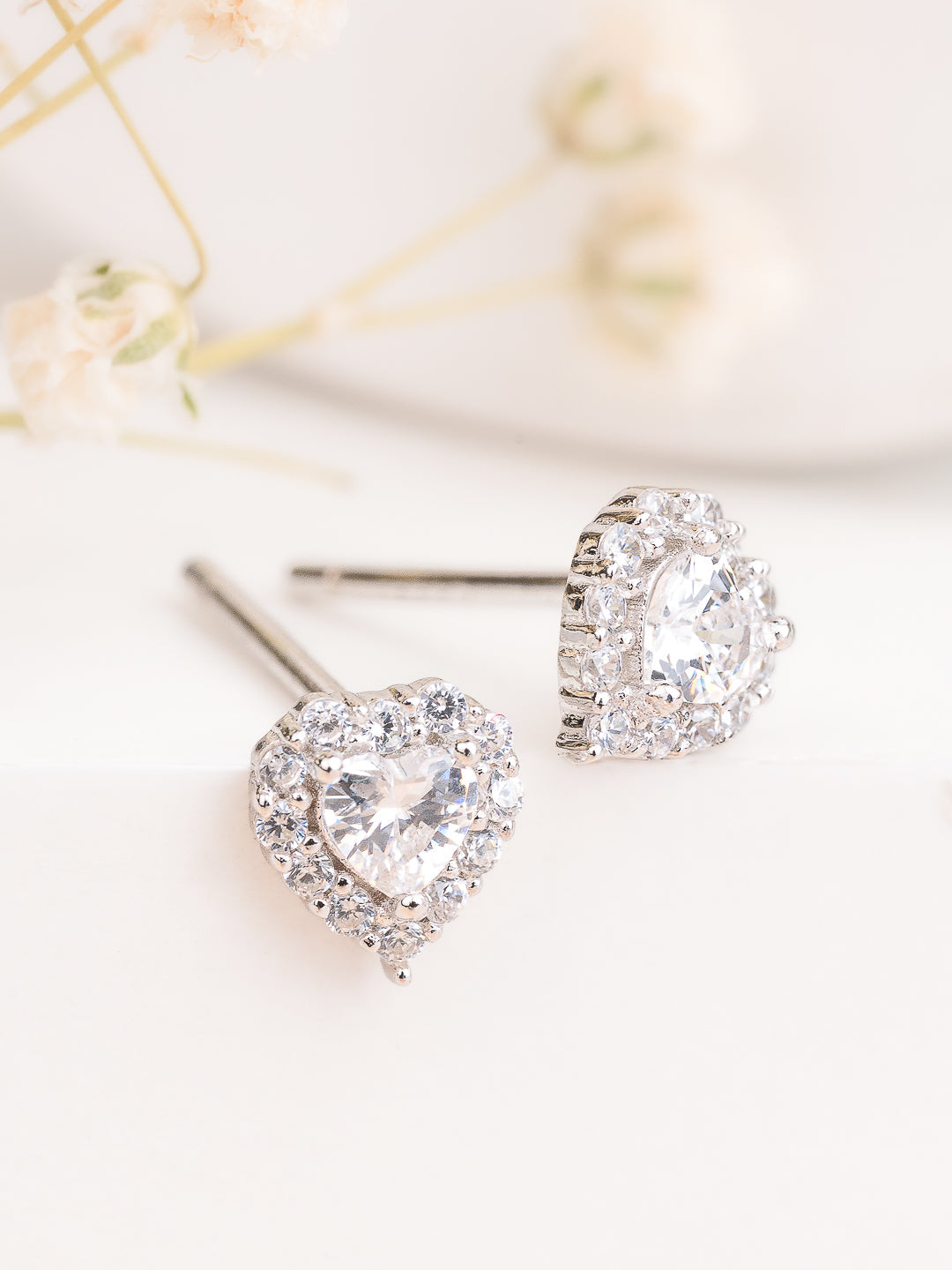 HEART SOLITAIRE STUDS