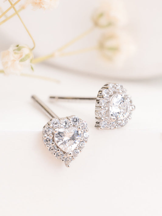 HEART SOLITAIRE STUDS