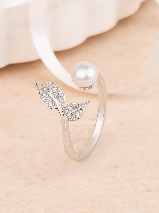 LEAFE PEARL RING