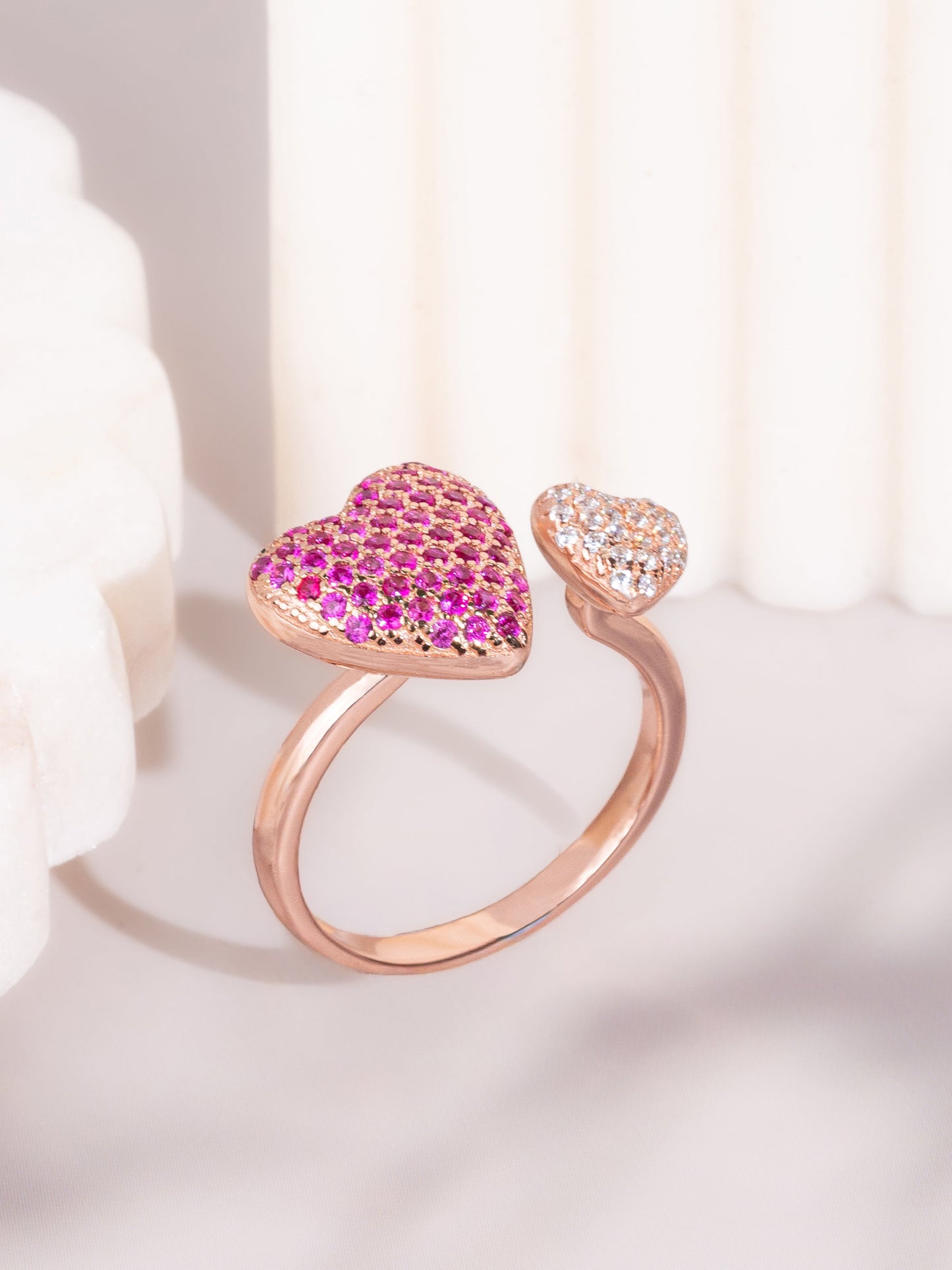 Rosé Heart Glow Ring