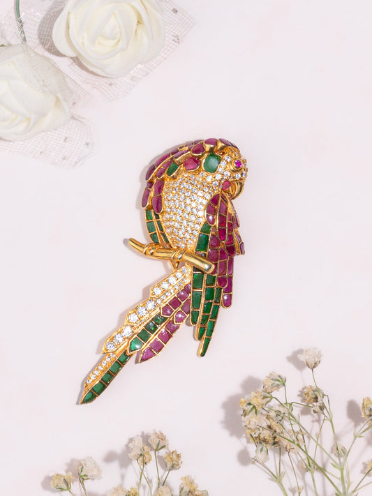 OPALINE PAROOT BROOCH