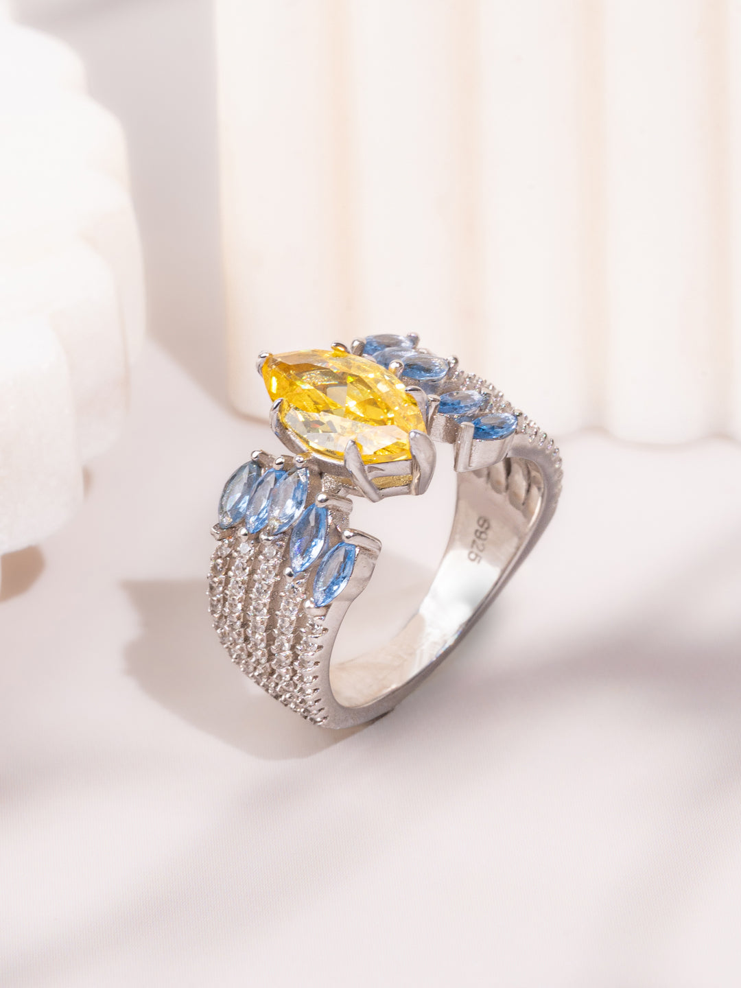 Golden Petal Spark Ring