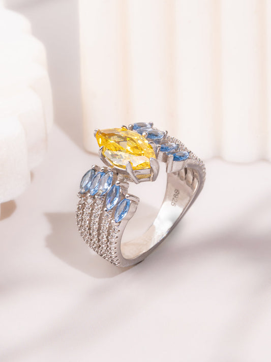 Golden Petal Spark Ring