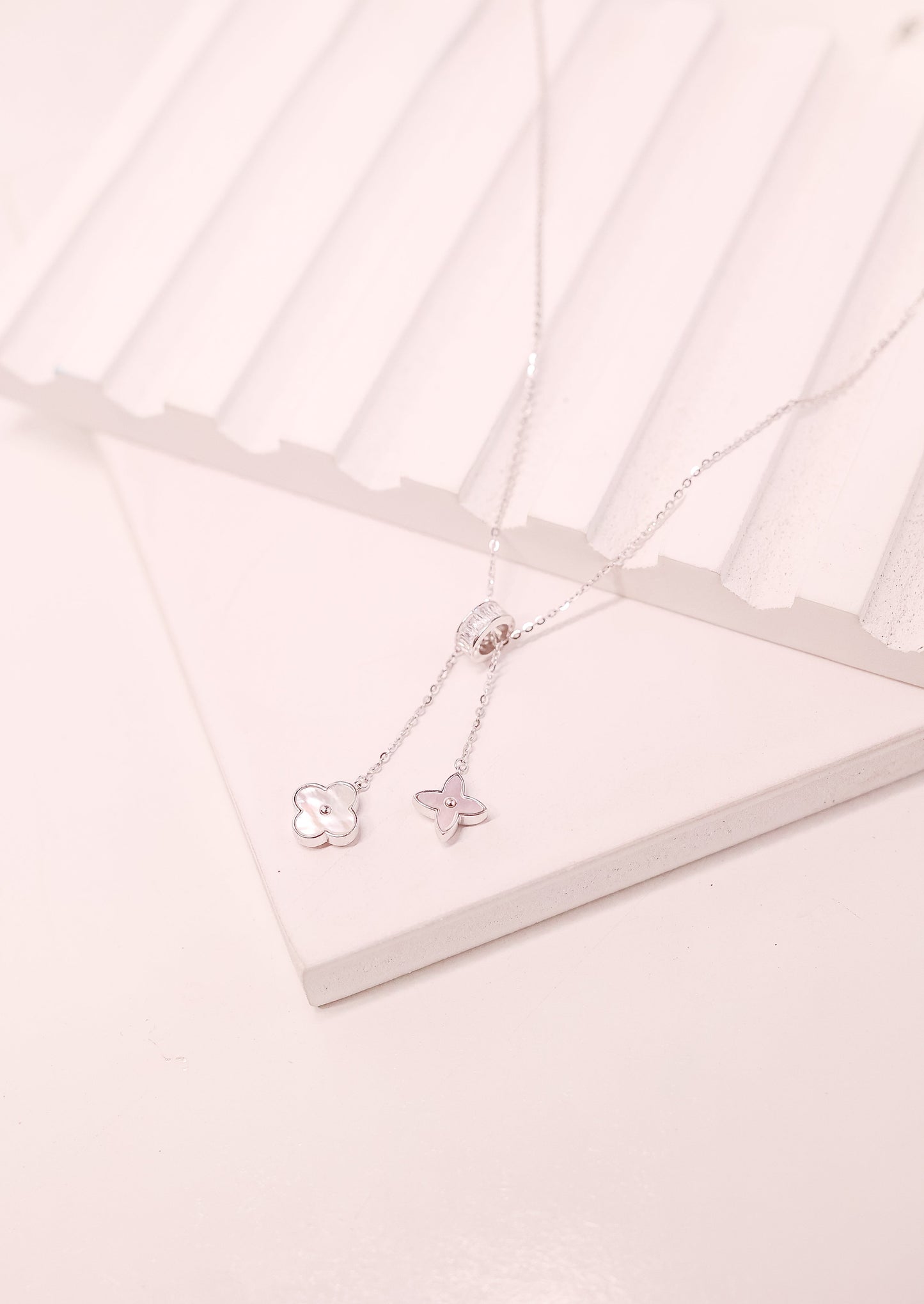 Luna Clover Drop Pendant Necklace
