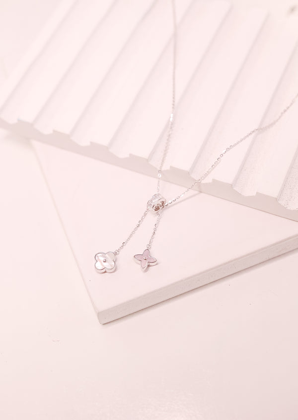 Luna Clover Drop Pendant Necklace