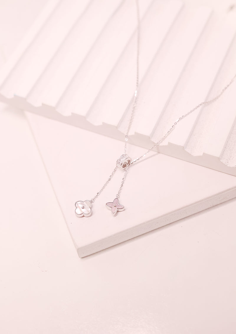 Luna Clover Drop Pendant Necklace