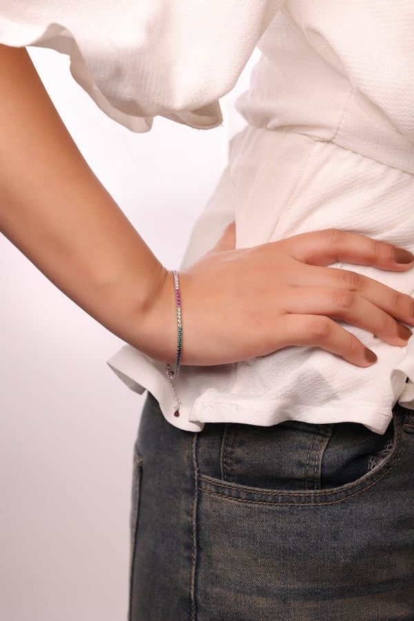 Celeste Spectrum Tennis Bracelet