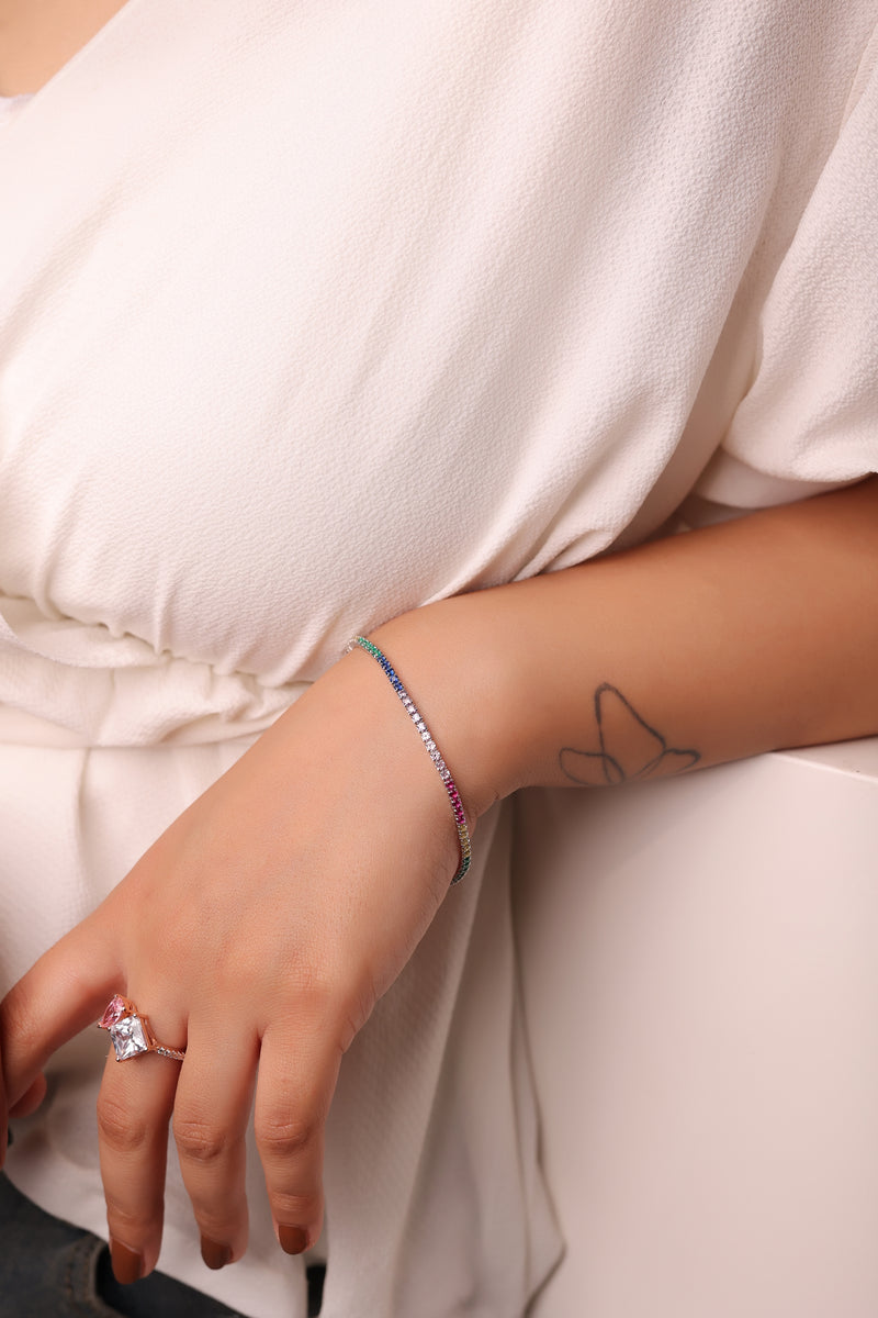 Celeste Spectrum Tennis Bracelet